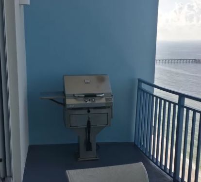 Balcony grill - watch dolphins while you cook!