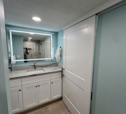 Large Vanity with LED Mirror