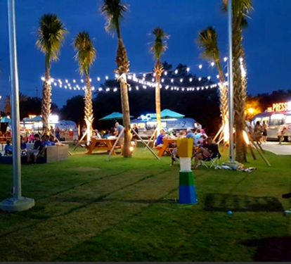 Fun on the lawn at The Village Hideaway, food, fun and entertainment.