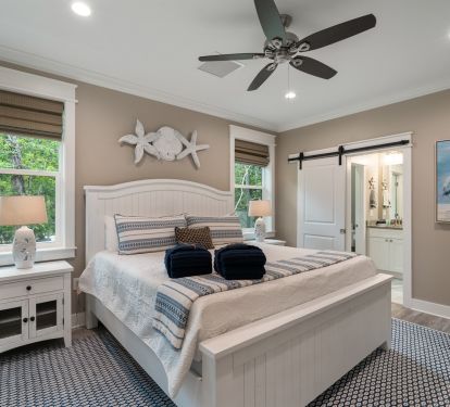 Relaxing Coastal Master Bedroom with King Bed