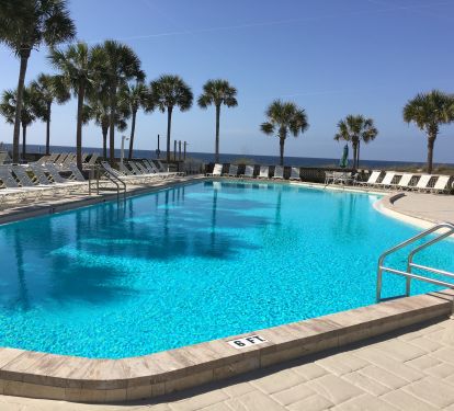 Pool between the A, B, and C Buildings