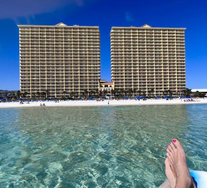 VIEW FROM THE GULF TO CALYPSO!! Rent a paddle board on the beach and join me!