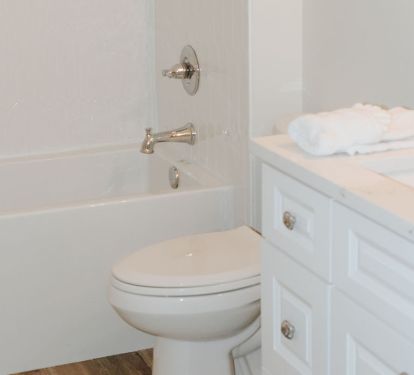 NEW tub, designer tile, vanity and faucets completed 2024 
