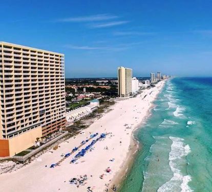 Right on the beach!!! Emerald water and sugary white sand.