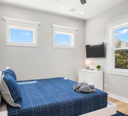 3rd floor private king suite with attached bathroom