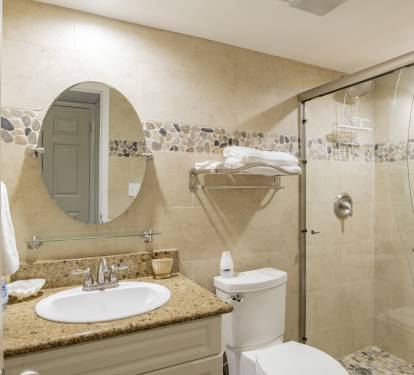 Hall bath with walk in shower