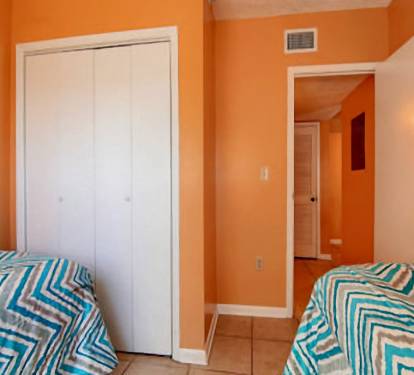 Guest Bedroom, Closet with View to Kitchen