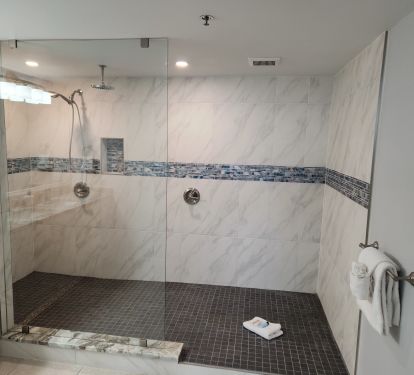 Custom 4 x 10 walk in shower with rain