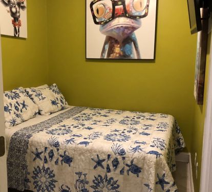 Small second bedroom with queen mattress