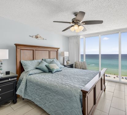 Master Bedroom with awesome views and master bath.