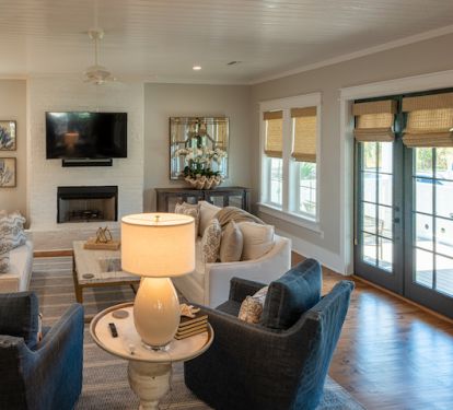Family Room Equipped with Fireplace &amp; Smart TV