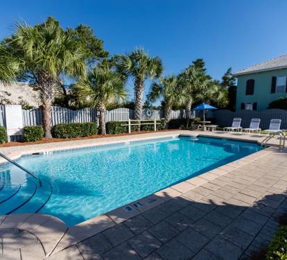 Second pool offered, walking distance to home, tables with umbellas offered