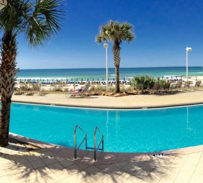 Huge pool and beach view from your balcony