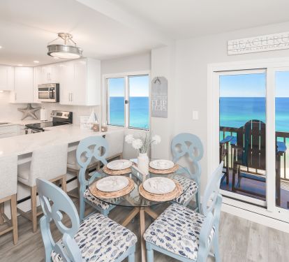 Plenty of places to sit at the bar or kitchen table to enjoy your meals.