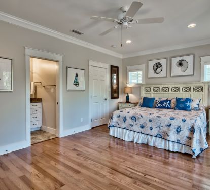 Second floor back King Bedroom with a private full Bathroom &amp; Balcony