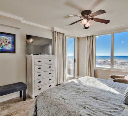 Enjoy the views in the master and the 4" memory foam topper on the king bed
