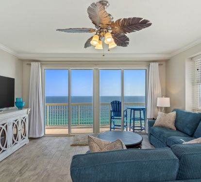 Ocean view from living room and a large screen television!