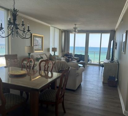 dining area with a great view - on right is wet bar 