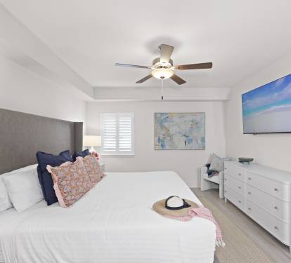 Master Bedroom with 50 inch streaming TV