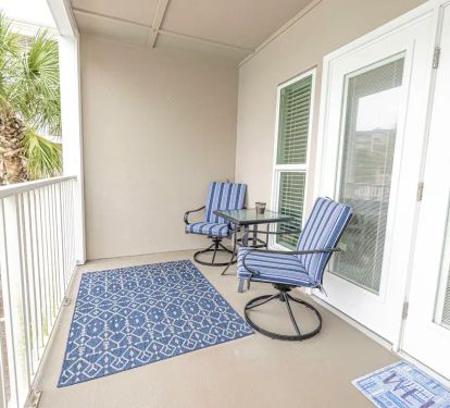 Balcony has a pool View