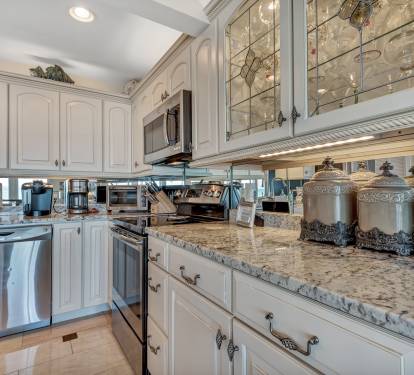 Another view of the Kitchen showing Accent Lighting in Cabinets