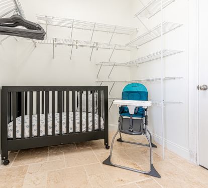 Converted Closet with Crib and High Chair