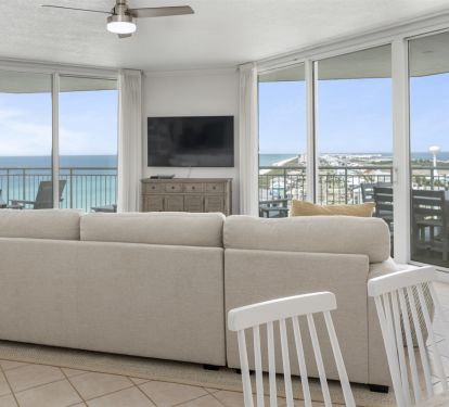Living Room Views of Beautiful Navarre Beach and the Santa Rosa Sound!