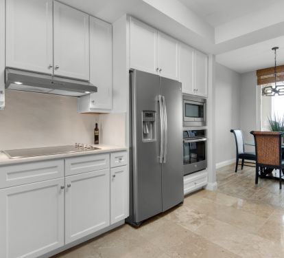 One of the few Indigo units with white cabinets. New appliances, slate design