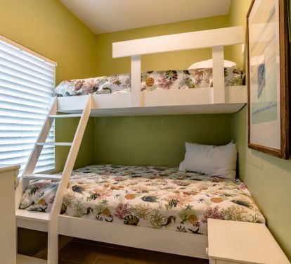 Bunk Room with custom Twin Over Full beds and new mattresses