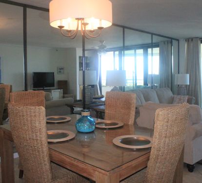 Dining area with seating for six
