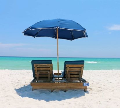 Come and enjoy your complementary beach chairs only steps away from the condo.