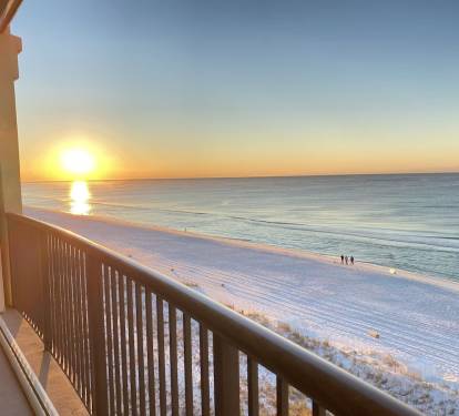 Enjoy a beautiful sunrise with coffee