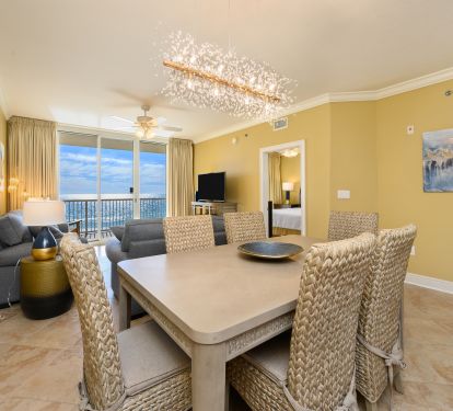 NEW coastal dining  lets you dine in style - with a crystal beaded chandelier