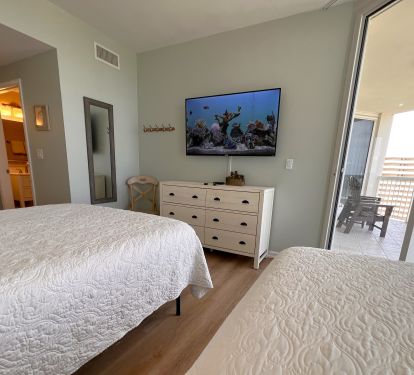 Bdrm 2- private full bathroom.  Large Roku 55 inch TV.  City balcony access.