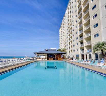 Two pools are located beach side of Regency Towers.