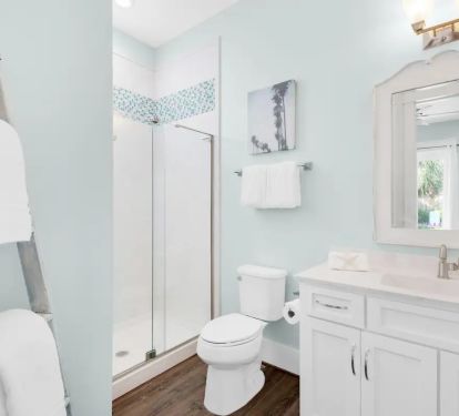 Breeze-20 Bed 2 - Private Bath - Cool coastal style with frameless glass shower.