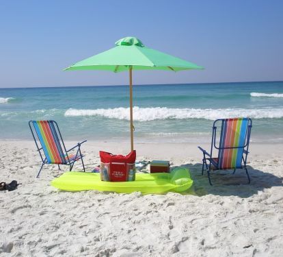 We provide umbrellas, beach chairs and floats for your use at no extra charge.