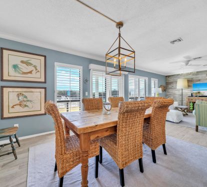 Dining area with seating for up to eight