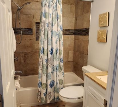 Upstairs hall bath for front side queen bedroom