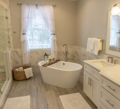 Incredible bath and spa area in the king suite. Imported mosaic shower tile