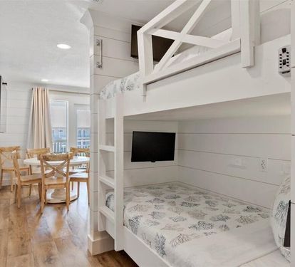 Bunk beds with private tvs for streaming
