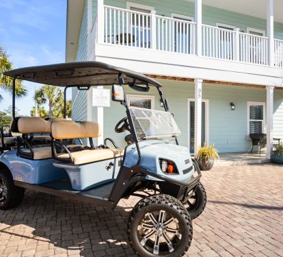 Complimentary 6 passenger golf cart with every reservation
