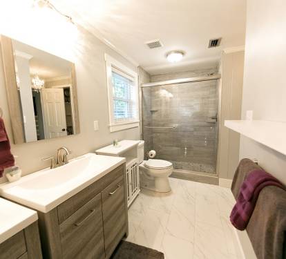 Master Bath - Double Vanity; walk in shower