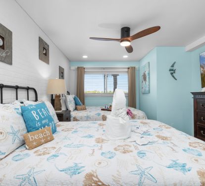 Master bedroom offers a 58 inch smart tv
