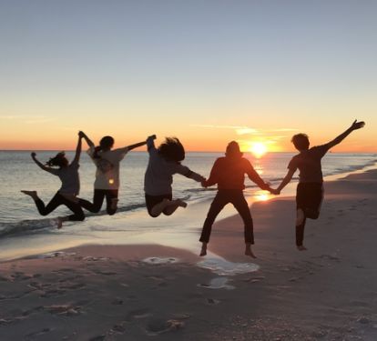 Friends at sunset