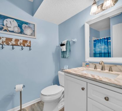 Bathroom #2 with shower located in 2nd bedroom!