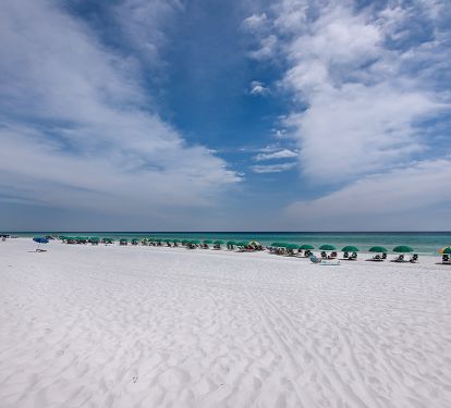 Your private beach with beach chair service included in all rentals.