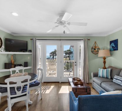 Living room with smart TV
