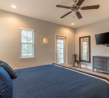 King bed master bedroom with private balcony