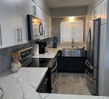 Galley Kitchen - Dishes, Silverware, Dual Keurig, Blender, Pots/Pans, etc